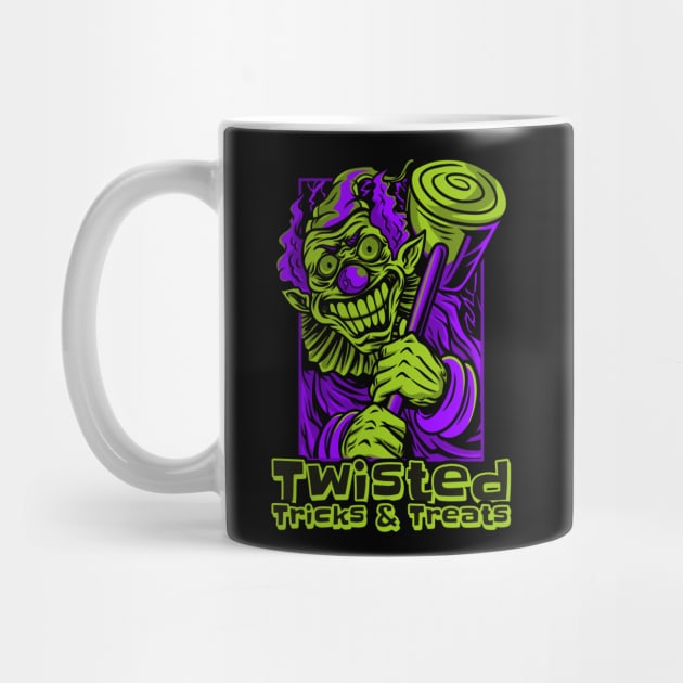 Twisted Tricks & Treats – Evil Clown Halloween Design by Stylecombinator